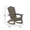Flash Furniture Newport Adirondack Rocking Chair w/Cup Holder, Weather Resistant HDPE, Brown, 2PK 2-LE-HMP-1044-31-BR-GG